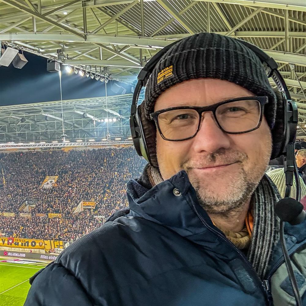Jens Umbreit als Kommentator im Stadion
